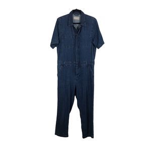 Everlane Women's The Short Sleeve Coverall Super Soft Blue Jumpsuit Size 10